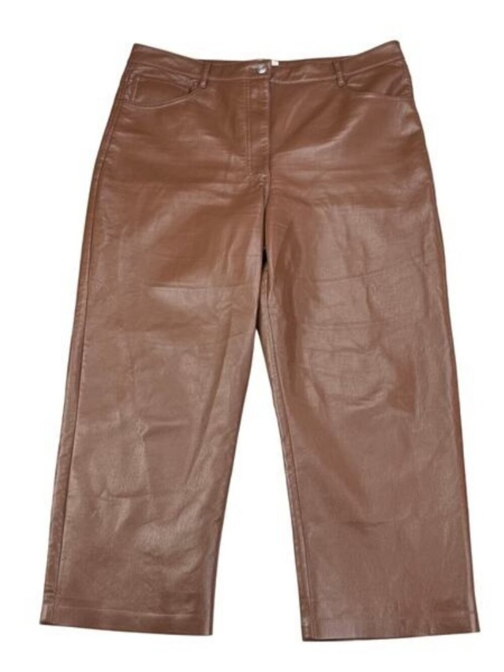 Aritzia Wilfred The Melina Cropped Trouser Cognac High Rise - Picture 2 of 5